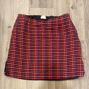 Boston Proper Colorful Houndstooth Mini Skirt